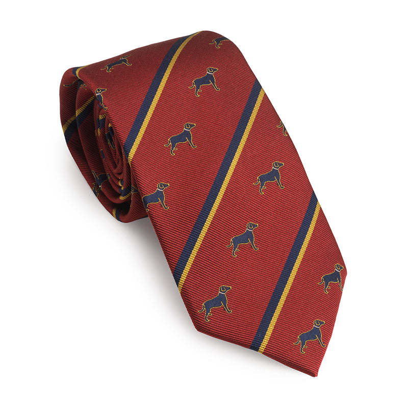 Laksen Regiment Stripped Tie - Dog Motif
