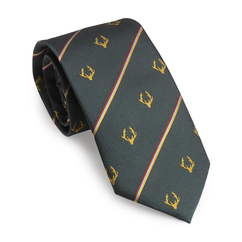 Laksen Regiment Striped Tie - Deer Motif
