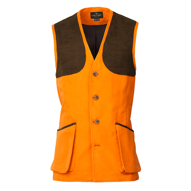 Laksen Men's Belgravia Moleskin Leith Shooting Vest - Blaze Orange