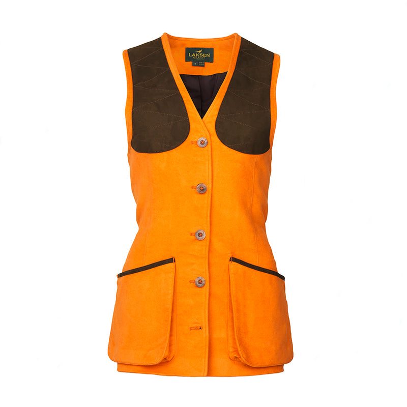 Laksen Lady's Moleskin Belgravia Beauly Shooting Vest - Blaze Orange