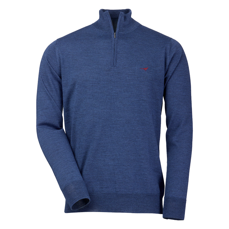 Laksen Men's Norfolk Quarter Zip Italian Merino Wool Sweater