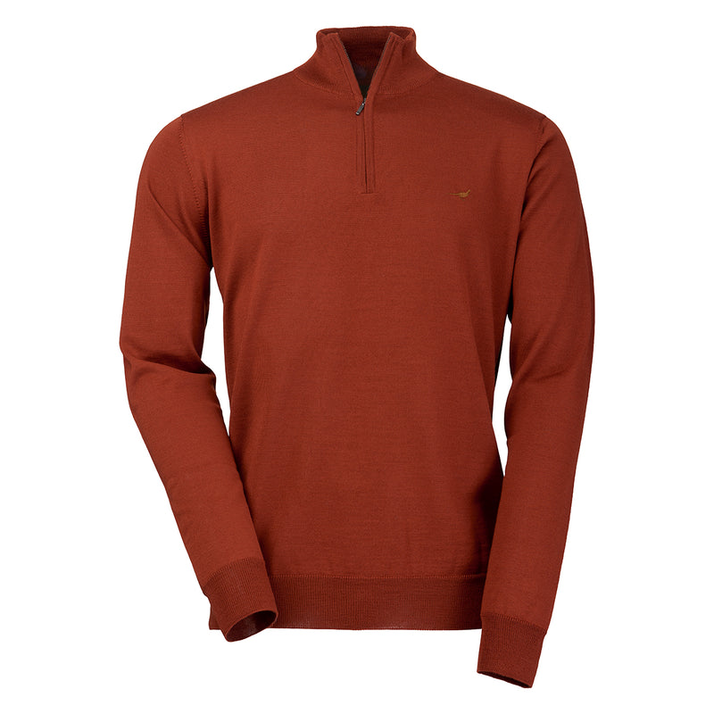 Laksen Men's Norfolk Quarter Zip Italian Merino Wool Sweater