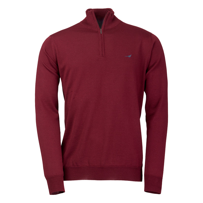 Laksen Men's Norfolk Quarter Zip Italian Merino Wool Sweater