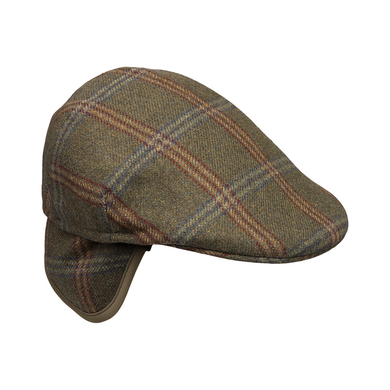 Laksen Men's Chester Tweed Ghillies Flat Cap w. Earwarmer