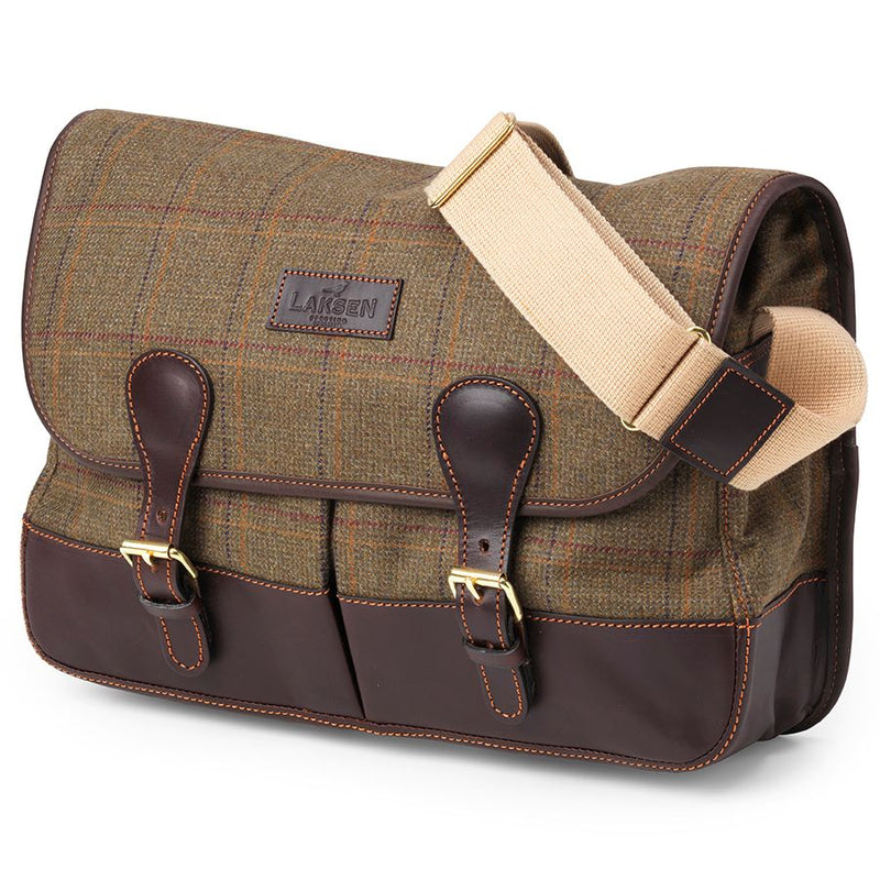 Laksen Men's Woolston Tweed Belgravia Saddle Bag