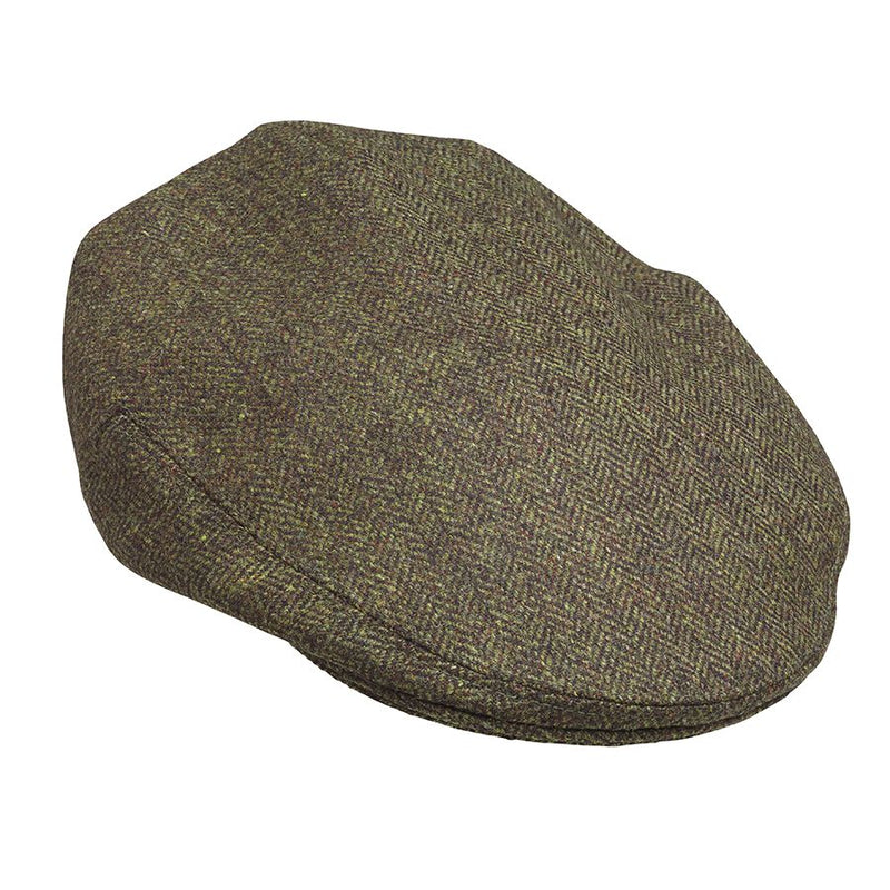 Laksen Men's Herringbone Kirkton Tweed Flat Cap